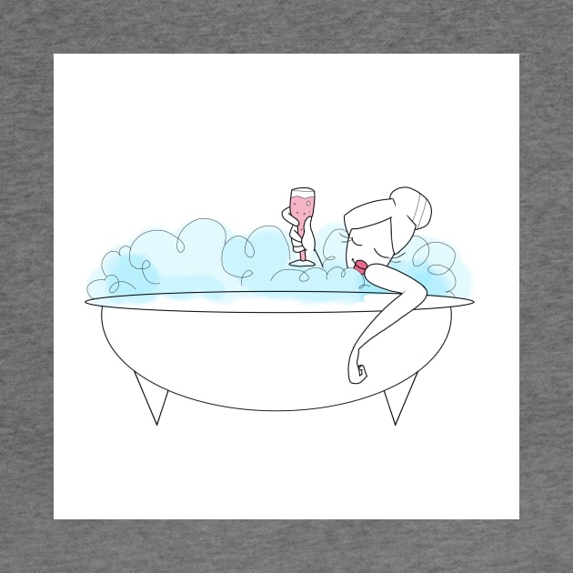 Bath Time and a Glass of Wine by SaganPie